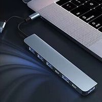 7-in-1 Computer Hardware Software Type C to USB 3.0 & 2.0 Hub Splitter Extender Multiport USB C Adapter for Laptop in Stock