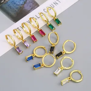 2023 Fashion Jewelry Earrings High Quality Zircon Crystal Multicolor Huggie Earrings Women Hoop Earrings