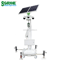 Tour de surveillance mobile autonome pour l'extérieur, mât télescopique portable, tour CCTV solaire pour grands événements, chantiers de construction