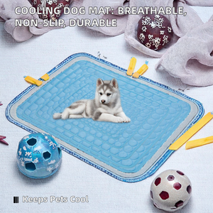 Modern Summer Cooling Eco-Friendly Gel Filled Dog Bed Mat with Ice Silk PVC Fiber Silicone Print Breathable Non-Slip Anti-Bite - Product Image 2
