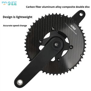 Plateau de chaîne SeeMore 110 mm BCD pour vélo de route <span class=keywords><strong>11</strong></span>/12 vitesses, double chaîne super légère en carbone et aluminium composite à dents étroites et larges - Product Image 4