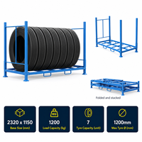 Étagère à pneus empilable en acier industriel JX, anti-corrosion, Q235, robuste, pliable, avec poteaux thermolaqués, pour entrepôt