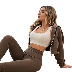 High Demand Workout Sets for Women 2 Piece Seamless High-Waisted Leggings & Cross Back Padded Sports Bra for Yoga <b>Pilates</b> OEM - Product Image 3