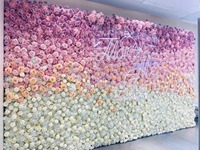 Panneau mural de fleurs artificielles en soie parfumée, fait main, simulation 3D, roses enroulées, 8ft x 8ft, décoration de mariage violette