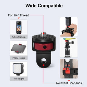 Kit adaptateur de montage de caméra en aluminium de 1/4 pouces pour Insta360 X4 X3 DJI Osmo Pocket 3 <span class=keywords><strong>GoPro</strong></span> 13 12 <span class=keywords><strong>11</strong></span> 10 - Product Image 4