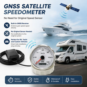 <span class=keywords><strong>Compteur</strong></span> <span class=keywords><strong>de</strong></span> <span class=keywords><strong>vitesse</strong></span> GPS GNSS 85 mm 120 km/h pour voiture, bateau, camping-car avec odomètre 12V/24V, cadran noir ou blanc en option - Product Image 6
