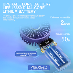 Wholesale Digital Display Intelligent Turbo Fan USB-powered <b>Wireless</b> Air Cooling Fan Lightweight Small Handheld Fan With Lanyard - Product Image 4