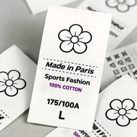 Étiquettes de vêtements personnalisées, étiquettes de col, logo imprimé, étiquettes d'entretien en tissu polyester pour vêtements