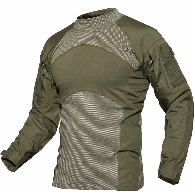 Heren Topkwaliteit Tactische Jacht T-Shirt Combat Tops Lange Mouwen Shirts Camoufleren Wandelen Outdoor Werkkleding Kleding Groothandel