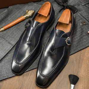 Chaussures formelles brillantes à bout pointu en cuir véritable pour hommes, style business décontracté, à la mode - Product Image 4
