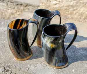 Tasses en céramique de sculpture Viking personnalisées fabriquées à la main corne naturelle hautement polie 1L/500ml/300ml/200ml/700ml vin école arrière - Product Image 6