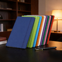 Carnet en cuir PU A5 personnalisé avec logo de haute qualité PQ, agenda imprimé, journal professionnel à couverture rigide, bloc-notes élastique, fournitures de bureau, cadeau