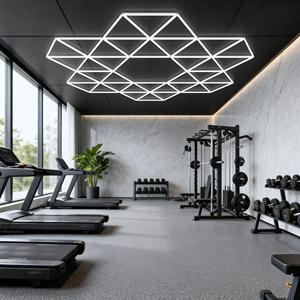 Lampe LED en forme de fleur pour <span class=keywords><strong>garage</strong></span>, éclairage suspendu pour le detailing, avec plafond hexagonal, entretien facile pour les espaces de travail - Product Image 5