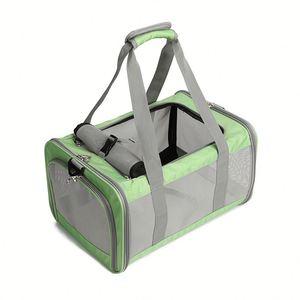 Foldable Breathable Lightweight Canvas Airline Cat <b>Carrier</b> with Zipper Closure for <b>Pet</b> Travel Handbag & Car Bag - Product Image 1