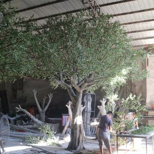 Árbol Artificial <span class=keywords><strong>Moderno</strong></span> de Diseño Nuevo, Gran Árbol Artificial de <span class=keywords><strong>Olivo</strong></span> para Decoración Comercial Interior y Exterior, Centro de Mesa para Vestíbulo de Hotel o Plaza - Product Image 1