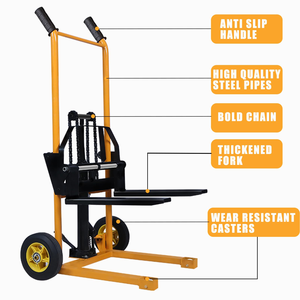 Montacargas Eléctrico a Batería JYH, Apilador de Materiales, Carretilla Elevadora Manual, Autocargable, Patas Fijas, Horquillas Ajustables, Horquillas de 40 cm, 1 m - Product Image 4