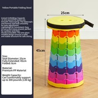 Tabouret pliant télescopique tabouret arc-en-ciel voyage extérieur tabouret Portable réglable en plastique pliable gain de place pour un usage domestique