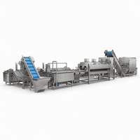 Ligne de traitement commerciale de frites de pommes de terre en acier inoxydable : machines de lavage, épluchage, découpe, déshydratation, séchage et friture