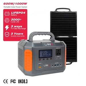 ระบบพลังงานแสงอาทิตย์แบบพกพา AC DC Output ชาร์จเร็ว LiFePO4 600W 1000W ระบบกักเก็บพลังงาน ABS - Product Image 1