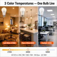 Ampoules LED WOOJONG CE ERP Foco 9W E27 A60 840 Lumens AC pour aménagement paysager