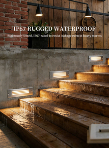 Prix usine HK Factory RW-260 Applique murale encastrée LED 2700K IP65 pour aménagement paysager, couloir, terrasse, jardin, escalier, personnalisable - Product Image 6