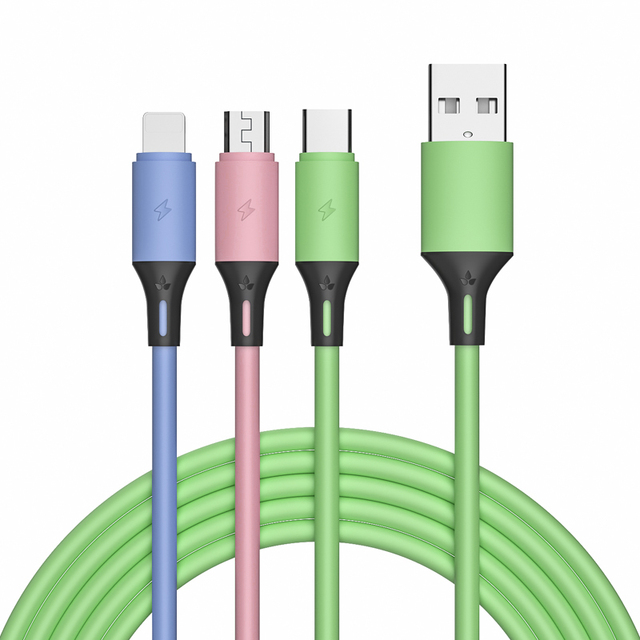 Wholesale 1.15m Type-C Cable Multipl Charger 8 Pin Charging Data Cable 3 in 1 Universal Usb Cable for Iphone Android Type-C