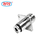 Pasokan Pabrik Konektor Solder Koaksial RF Tipe N Female Jack Lurus 4 Lubang Flens 50Ohm untuk Kabel LMR240 H155 Tersedia