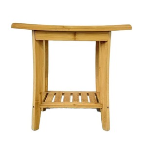 <b>Bamboo</b> Bathroom <b>Stool</b> 60X70cm Two Tier Storage Rack Freestanding Indoor Use - Product Image 1
