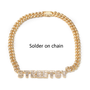 UWIN personalizar conectado Baguette carta nombre encanto con la CZ cubano cadena collar - Product Image 3