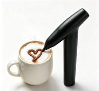 Stylo décorateur électrique pour poudre, anti-colmatage, débit réglable, pour café, cacao, latte art, décoration de gâteaux et desserts