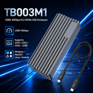Carcasa <span class=keywords><strong>Externa</strong></span> para Disco Duro <span class=keywords><strong>SSD</strong></span> NVMe M.2 USB4 de 40 Gbps, <span class=keywords><strong>Thunderbolt</strong></span> 3 PCIe Gen4x4, Sin Herramientas, de Aluminio, Capacidad Máxima de 8 TB para MacBook - Product Image 1