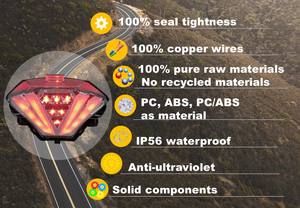 Luz de freno LED para motocicleta pesada, luz trasera, piezas de repuesto para MT-03 MT07 FZ-07 - Product Image 3