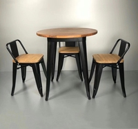 Chaises et tables de café en métal en bois durable et bon marché fabriqué en usine directe en Chine