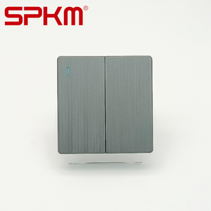 SPKM A3 Venda Quente Cinza 2 Gang 16A Uk Painel PC Padrão Interruptores de Parede e Tomadas Universal Tomada Elétrica Interruptor De Luz - Product Image 1