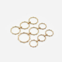Anneau double boucle en bambou plaqué or pour maillots de bain, accessoires de fabrication pour soutiens-gorge, bikinis et vêtements féminins