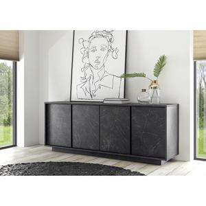 Buffet Carrara 180x43x79 cm, effet marbre noir - Product Image 1