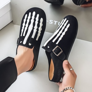 Mules tendance pour hommes à semelle épaisse en liège, style Birkenstock à bout large, unisexe, pour l'extérieur en été, en cuir givré - Product Image 1