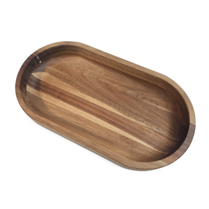 Assiette de service ovale en bois d'acacia Plateaux de présentation en bois pour la décoration intérieure Plateau ovale en bois - Product Image 2