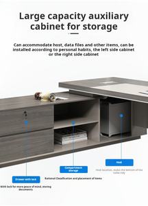 Muebles de oficina simples y modernos Mesa de jefe de moda y Escritorio de gabinete combinado con silla a juego - Product Image 3