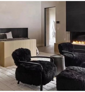 Sillón de Cachemira en Oferta, Moderno, Peludo, Cómodo, para Sala de Estar, Sofá Individual para Apartamento y Hotel - Product Image 5