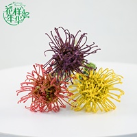 Bunga Protea Pincushion Buatan 58cm Tangkai Tunggal, Bunga Eksotis Tropis Tiruan, Dekorasi Vas Pernikahan Boho, Dekorasi Interior Rumah, Grosir Bunga
