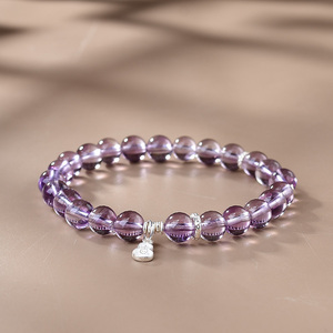 Hợp thời trang bạc bầu quyến rũ với thạch anh tím tự nhiên bóng tinh thần hài hò<span class=keywords><strong>a</strong></span> cho Vòng đeo tay cho may mắn và tài sản Tôn Giáo Quà Tặng - Product Image 2