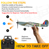 Avion RC à aile fixe RTS VOLANTEX 76112 Spitfire, modèle d'avion de chasse britannique de la Seconde Guerre mondiale, 2.4G 4CH, jouet d'avion RC radiocommandé pour extérieur, cadeau