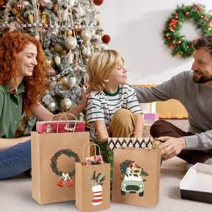 Sacs en papier kraft de haute qualité, bon marché, colorés, impression personnalisée avec poignées, sac en papier kraft - Product Image 5