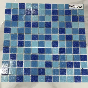 Hot melt Colorful Square fused glass mosaic piece Art Rainbow bulk mosaic tile for craft artwork swimming pool mosaic tile