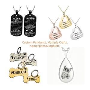 Fabricant de Bijoux Personnalisés Gravés au Laser, Plaqué Or, en Acier Inoxydable, Laiton, Métal, Pendentif Nom, Breloque, Collier et Bracelet - Product Image 4