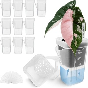 Jardinière carrée auto-arrosante épaissie pour semis, avec conception de séparation sec/humide, <span class=keywords><strong>pot</strong></span> de fleurs minimaliste en plastique pour plantes succulentes - Product Image 1
