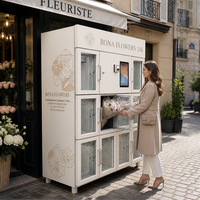 Distributeur automatique de fleurs réfrigéré intelligent 24h/24 et 7j/7 avec contrôle de l'humidité, kiosque de vente de bouquets intelligent pour les centres commerciaux