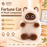 Peluche AI Fortune Cat pleine grandeur avec double écran tactile, fonction de reconnaissance de mouvements de queue, alerte de risque, intérêt pour l'extraction minière, ChatGPT, clonage vocal en 40+ langues