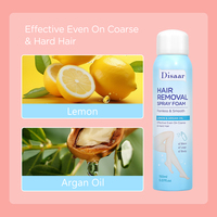 Spray mousse dépilatoire Disaar, sans douleur et en douceur, à l'aloe vera, au citron et à la rose, mousse dépilatoire biologique